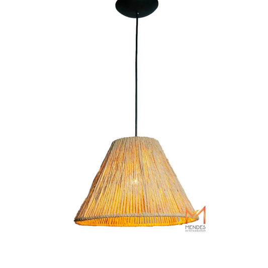 Luminária Lustre pendente Cone Palha de milho C/FIAÇAO 35X26