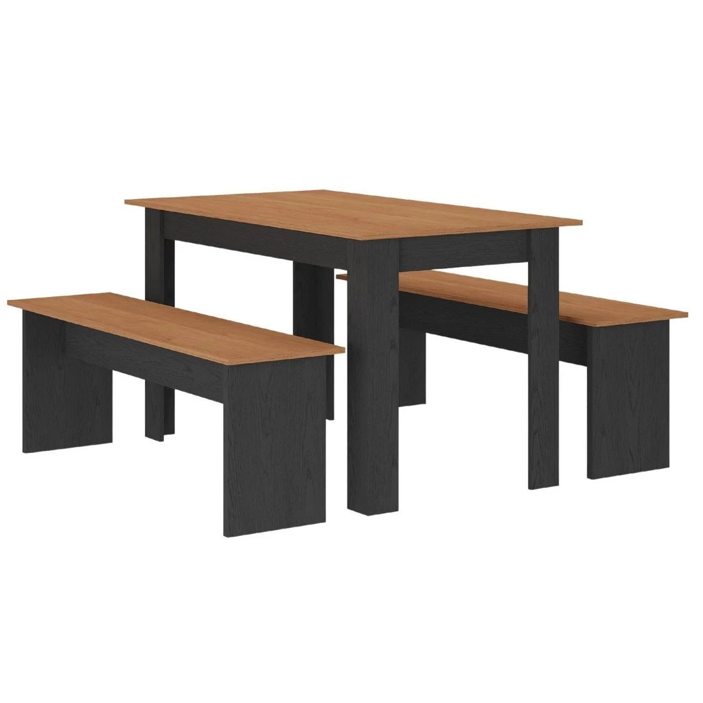 Conjunto Mesa de Jantar 1 Mesa 135cm 2 Bancos Primor