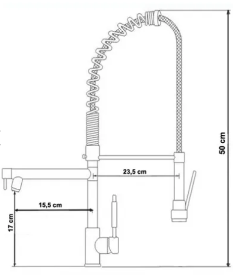 Torneira Para Cozinha em Metal Modelo Gourmet Monocomando