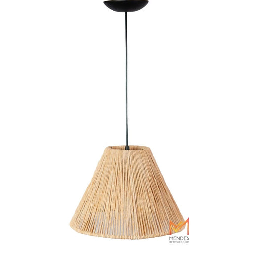 Luminária Lustre pendente Cone Palha de milho C/FIAÇAO 35X26